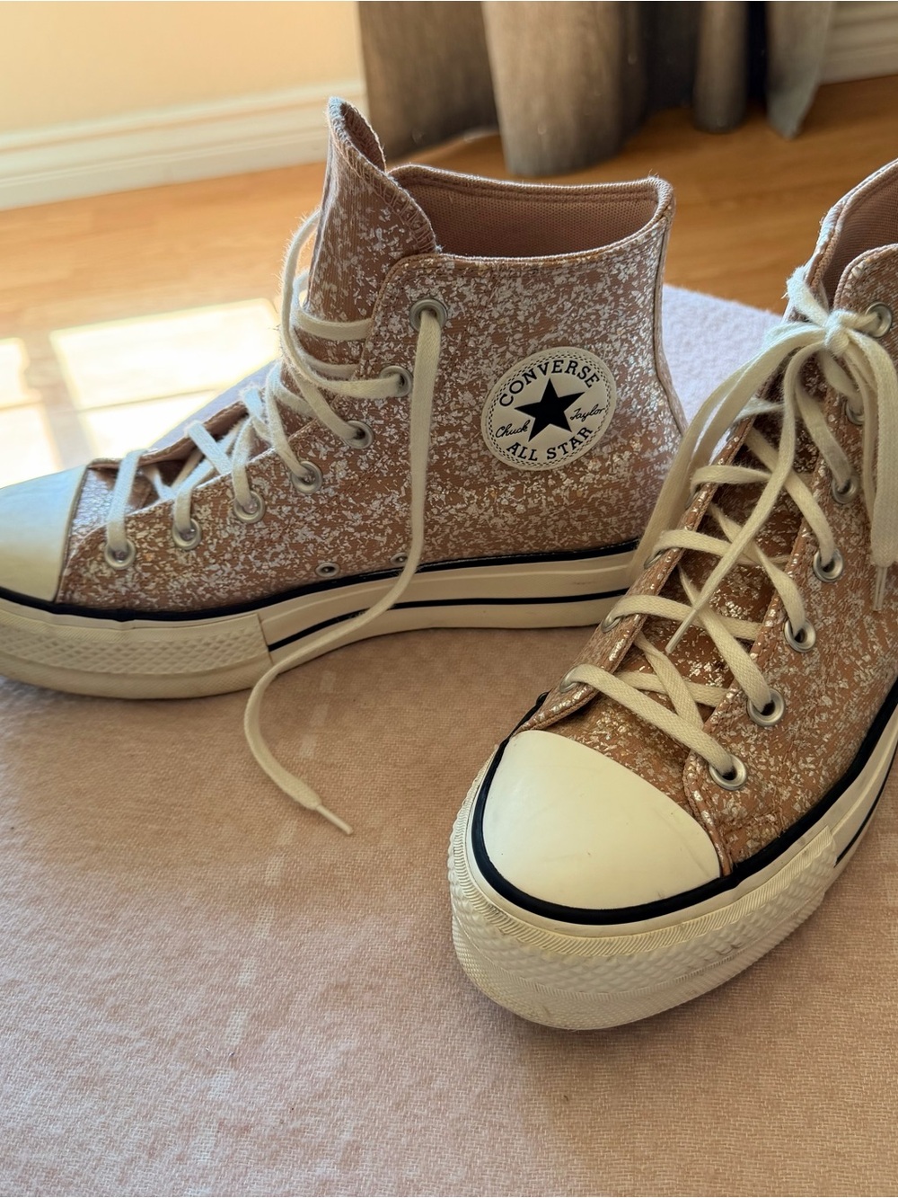 Converse High Top Sneakers - Pink Glitter